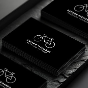 Tarjeta De Visita Entrenador Personal de Ciclismo en Blanco y Negro 