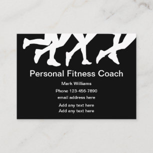 Tarjeta De Visita Entrenador Personal de Fitness Blanco y Negro
