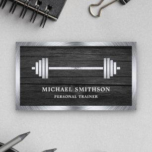 Tarjeta De Visita Entrenador Personal de Fitness con Barra Olímpica 