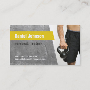 Tarjeta De Visita Entrenador Personal de Fitness de Hormigón Foto