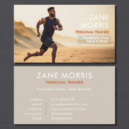 Tarjeta De Visita Entrenador Personal de Fitness Foto Moderno
