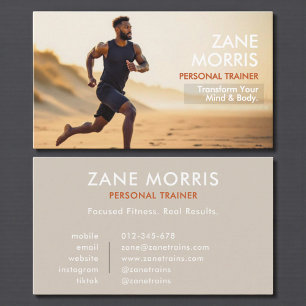 Tarjeta De Visita Entrenador Personal de Fitness Foto Moderno