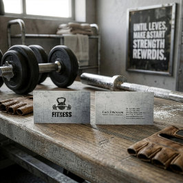 Tarjeta De Visita Entrenador Personal de Fitness Grunge Pesa Rusa Ba