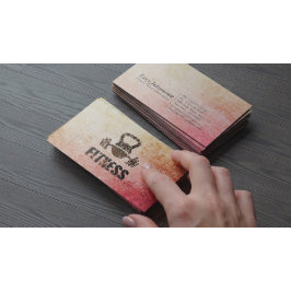Tarjeta De Visita Entrenador Personal de Fitness Grunge Pesa Rusa Ba