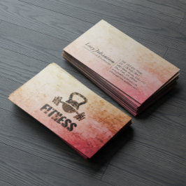 Tarjeta De Visita Entrenador Personal de Fitness Grunge Pesa Rusa Ba