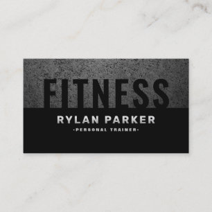 Tarjeta De Visita Entrenador personal de fitness masculino oscuro