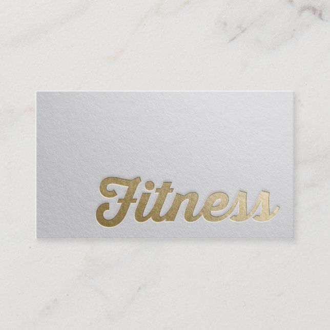 Tarjeta De Visita Entrenador personal de fitness Mínimo de oro blanc (Anverso)