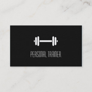 Tarjeta De Visita Entrenador Personal de Fitness Moderno Negro Elega