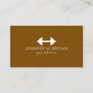 Tarjeta De Visita Entrenador Personal de Fitness Pesa Rusa Brown