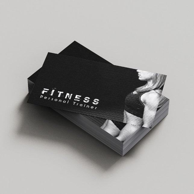 Tarjeta De Visita Entrenador personal de fitness profesional en blan (Subido por el creador)