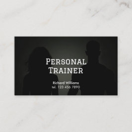 Tarjeta De Visita Entrenador personal de fitness QR negro