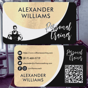 Tarjeta De Visita Entrenador Personal de Fitness QRcode Dinámico Mod