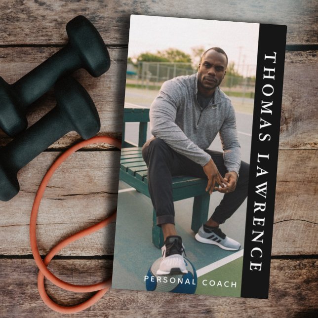 Tarjeta De Visita Entrenador personal de gimnasia, modernos medios s (Subido por el creador)