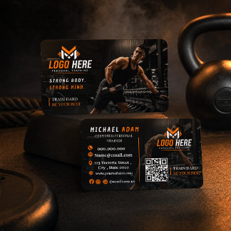 Tarjeta De Visita Entrenador Personal de Gimnasio Moderno 
