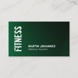 Tarjeta De Visita Entrenador personal de Green Fitness único oscuro