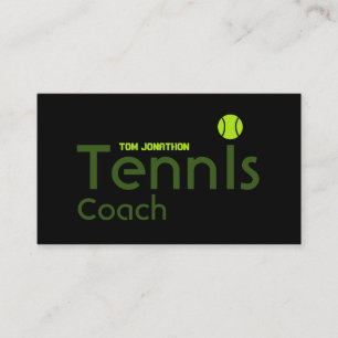 Tarjeta De Visita Entrenador Personal de Tenis Negro