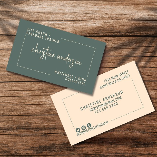 Tarjeta De Visita Entrenador personal del entrenador moderno y simpl (Subido por el creador)