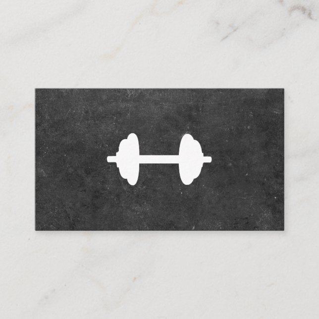 Tarjeta De Visita Entrenador personal Dumbbell (pizarra) (Anverso)