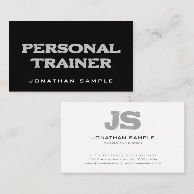 Tarjeta De Visita Entrenador personal entrenador profesional moderno (Anverso / Reverso)