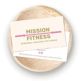 Tarjeta De Visita Entrenador personal femenino de fitness rosa