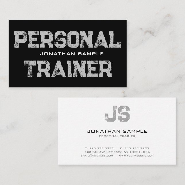 Tarjeta De Visita Entrenador Personal Fitness Coach Profesional Mode (Anverso / Reverso)