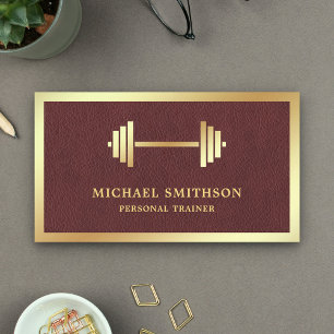 Tarjeta De Visita Entrenador Personal Fitness Mancuernas de Cuero Do