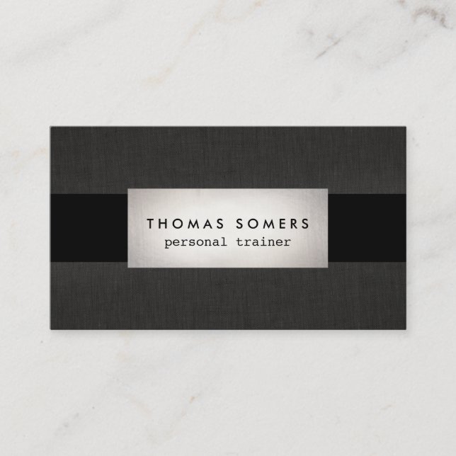 Tarjeta De Visita Entrenador personal Guay Moderno Faux Silver (Anverso)
