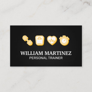 Tarjeta De Visita Entrenador personal   Iconos de fitness