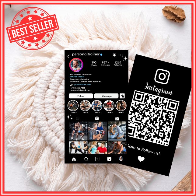 Tarjeta De Visita Entrenador Personal Instagram Conectar (Subido por el creador)