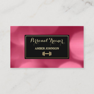 Tarjeta De Visita Entrenador Personal Magenta Bokeh