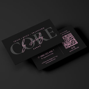 Tarjeta De Visita Entrenador Personal Mínimo Rosa Negro Instructor