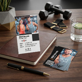 Tarjeta De Visita Entrenador Personal Moderno Fitness con Foto