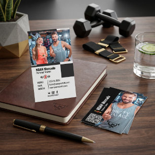 Tarjeta De Visita Entrenador Personal Moderno Fitness con Foto