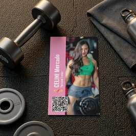 Tarjeta De Visita Entrenador Personal Moderno Fitness con Negocio de