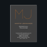 Tarjeta De Visita Entrenador personal moderno Monograma Gray Sport<br><div class="desc">Elegante,  moderno,  fácil de editar plantillas de tarjetas de visita. Precios asequibles,  mejor calidad,  diseños atractivos.</div>