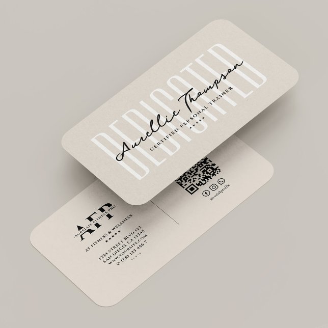 Tarjeta De Visita Entrenador personal moderno Sand Beige (Wellness Coach Modern Personal Trainer Sand Beige Business Card
)