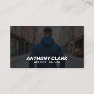 Tarjeta De Visita Entrenador personal profesional en blanco y negro
