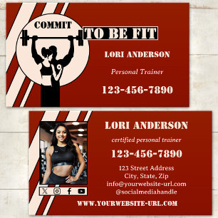 Tarjeta De Visita Entrenador Personal Profesional Instructor de Fitn