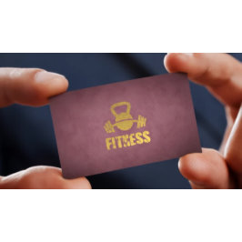 Tarjeta De Visita Entrenador personal Purple Fitness Kettlebell Barb