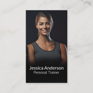 Tarjeta De Visita Entrenador personal sonriente   Gimnasio