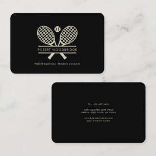 Tarjeta De Visita Entrenador Personalizado de Tenis sobre Césped