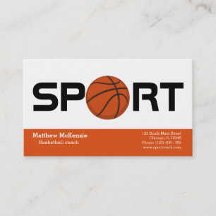 Tarjeta De Visita Entrenador profesional de baloncesto