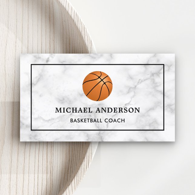 Tarjeta De Visita Entrenador Profesional de Baloncesto de Mármol Bla (Subido por el creador)