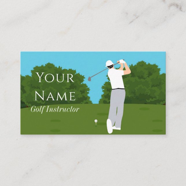 Tarjeta De Visita Entrenador Profesional de Instructores de Golf Gol (Anverso)