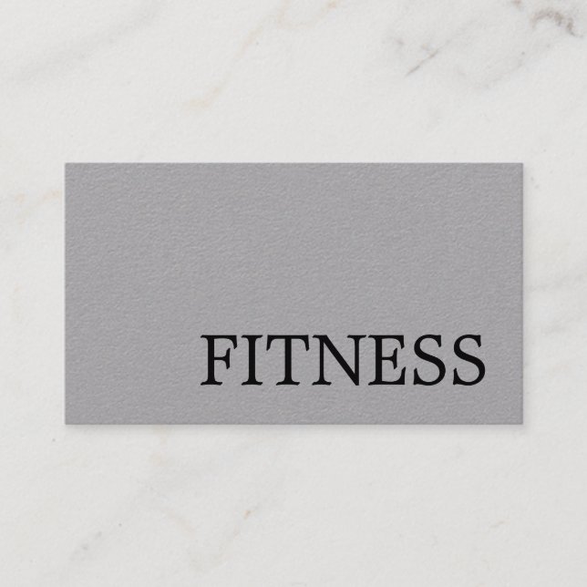 Tarjeta De Visita Entrenador profesional de moda Gray Fitness Sport (Anverso)