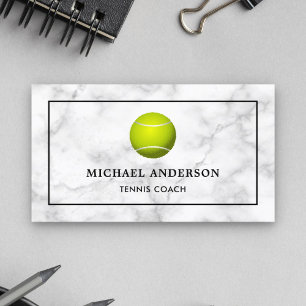 Tarjeta De Visita Entrenador Profesional de Tenis Deportivo White Ma