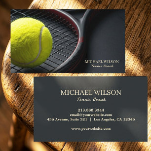 Tarjeta De Visita Entrenador Profesional de Tenis Instructor Raqueta
