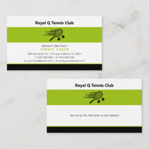 Tarjeta De Visita Entrenador Profesional Maestro de Tenis Deportiv