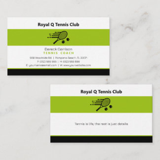 Tarjeta De Visita Entrenador Profesional | Maestro de Tenis Deportiv