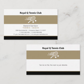 Tarjeta De Visita Entrenador Profesional | Maestro de Tenis Negocios
